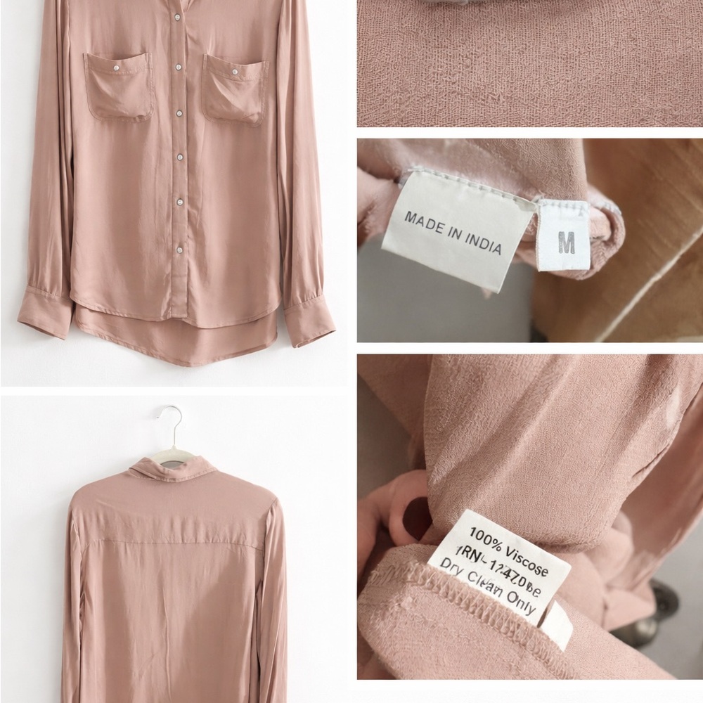 Chan Luu Dusty Pink Button-Down Shirt-Sheer